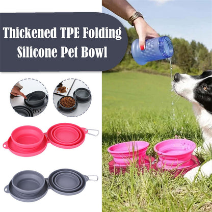 Rubber Foldable Double Bowl | Pet Feeding Bowl
