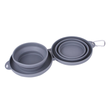 Rubber Foldable Double Bowl | Pet Feeding Bowl