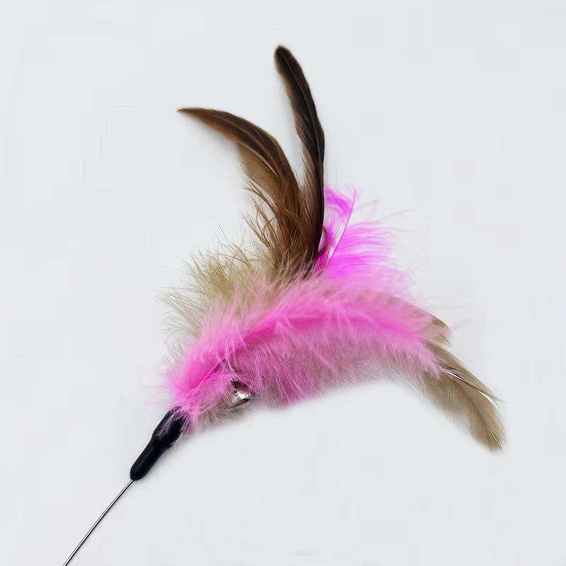 Cat Feather Collar Toy with Bell – Adjustable Teaser Wand