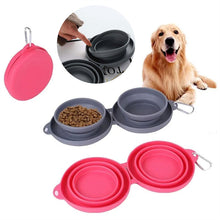 Rubber Foldable Double Bowl | Pet Feeding Bowl