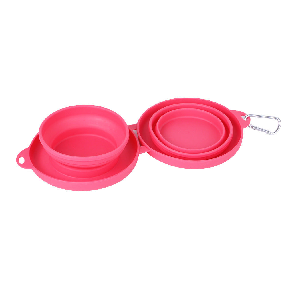 Rubber Foldable Double Bowl | Pet Feeding Bowl